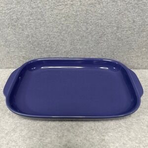 CW By CorningWare 1.9 Qt Shallow Baker Blue Casserole Dish Pan Excellent